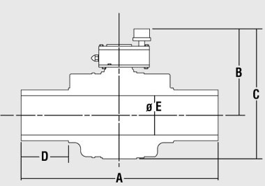 ANSI Poly-Gas Valve Dimension Image