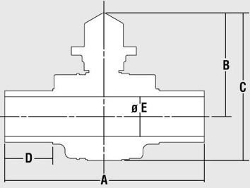 Metric Poly-Gas Valve Dimension Image