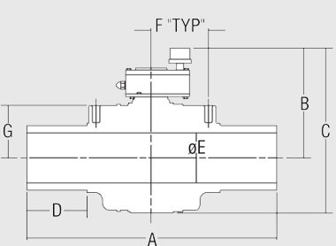 ANSI Poly-Water Valve Dimension Image